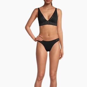 Gigi C Black Laser-cut Triangle Bikini Set- NWT